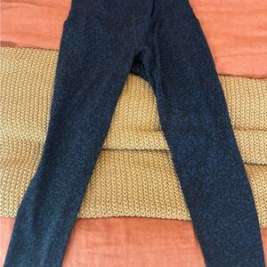 Athleta Black and Blue Patterned Leggings